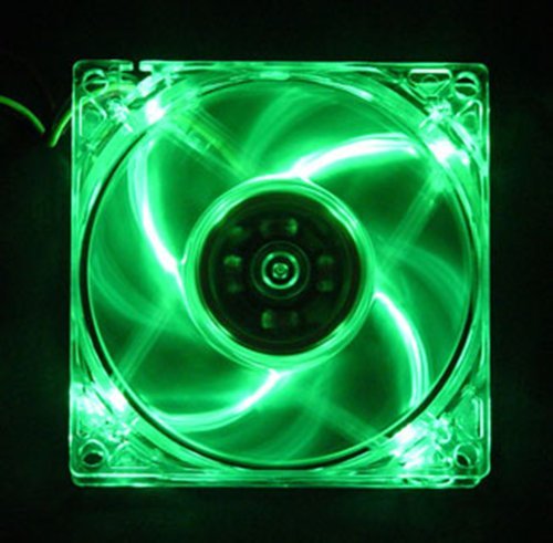 5 Звезди на Компютъра 80 мм, 8 см Quad-4 Зелен led кутия за настолен КОМПЮТЪР, Прозрачен Вентилатор за охлаждане, 3 и 4-пинов конектор