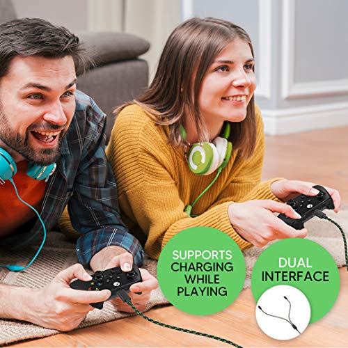 Кабел за зарядно устройство за двойна контролер Xbox TALK Works за зарядно USB кабел C в найлонов оплетке Series X, Серията S - 10', зарежда 2 елемента / устройства едновременно