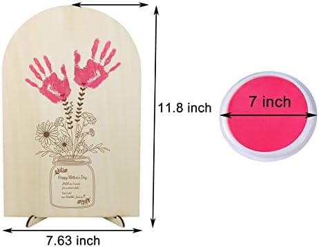 Цветен Знак с Отпечатък от ръка Thootyriaf, Плака с Отпечатък от ръцете на собствените си ръце за баба, мама (Табела с Отпечатък от ръка)