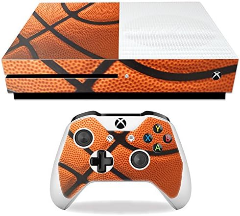 Корица MightySkins, съвместима с Microsoft Xbox One S - Баскетбол | Защитно, здрава и уникална Vinyl стикер | Лесно се нанася, се