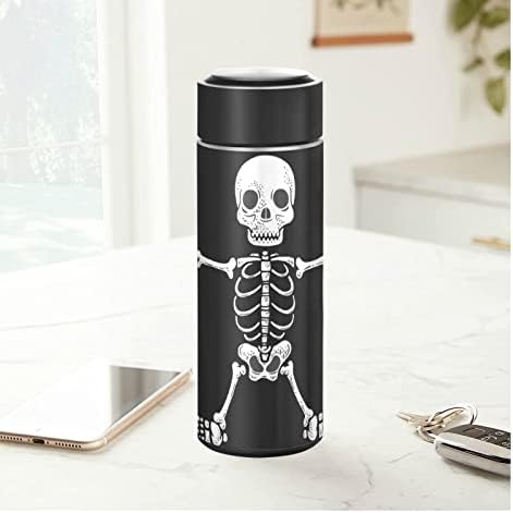 Бутилка за вода Glaphy Skull Skeleton, Не съдържа BPA, Неръждаема Стомана, 17 грама, Детски Изолирани Бутилки за вода, за училище, офис, магазин, Фитнес, спорт, Пътуване, 500 мл