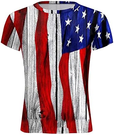 RCESSD Мъжки Патриотическая Модна Тениска с кръгло деколте, Тениски с Принтом Хартата на САЩ, бързо съхнещи Свободни Ризи с Къс