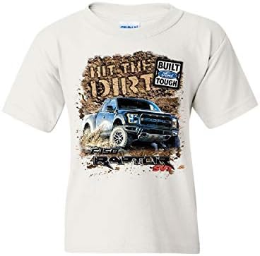 Hit The Dirt Built Ford Силна Младежка Тениска F-150 Raptor Pickup Truck Детска Тениска