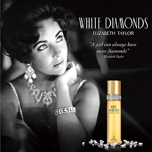 Дамски парфюм Elizabeth Taylor, White Diamonds, EDT Тоалетна вода Спрей, 1,7 Течни унции