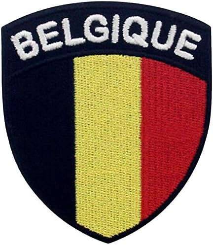 EmbTao Нашивка с Белгийски Щит и Флага, Бродирани Аппликацией, Пришитая Желязо До Белгийския Национален Гербу