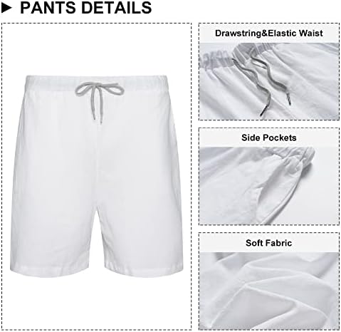Мъжки Бельо облекла CALUOMATT, Спортен Костюм от 2 теми, Риза с къс ръкав и Панталони на експозиции с Джобове