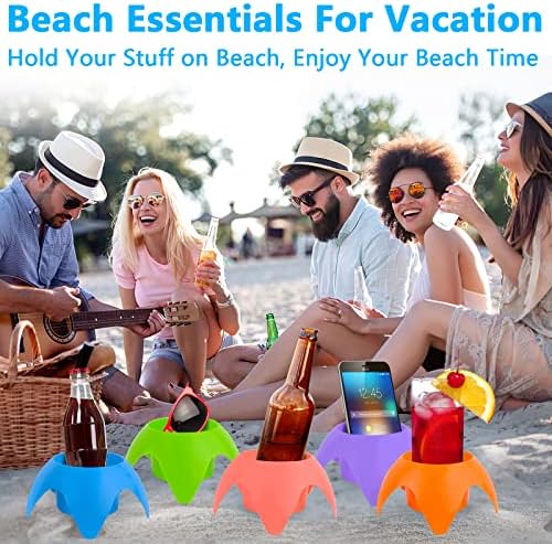 Поставка за чаши за плажа-Плажни аксесоари за почивка, Държач за плажни напитки, поставка за Чаши с пясък, вещи от първа необходимост