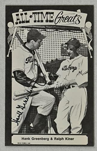 Ханк Грийнбърг Подписа Картичка с автограф от 1975 TCMA All Time Greats Postcard С Подписите на PSA DNA COA - MLB Cut