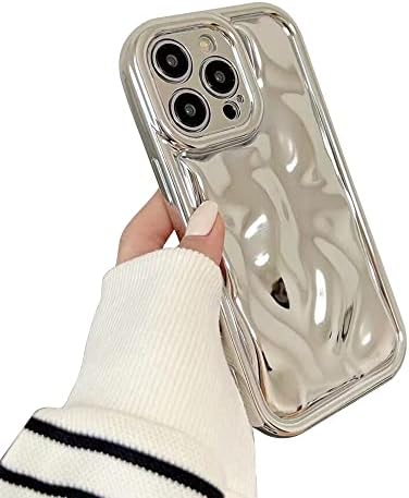 Сладък калъфи за телефони, 13 Pro - Огледално 3D гънки с пайети за iPhone, 13 Pro 6,1 , устойчив на удари калъф от мек TPU за жени