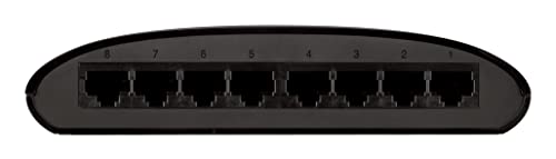 D-Link DES-1008D 8-Port Неуправляван тенис на Fast Ethernet switch, hub, онлайн газа, без вентилатор, щепсела и да играе Модел от