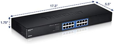 TRENDnet - TEG-S16G 16-port gigabit ethernet Unmanaged switch GREENnet, TEG-S16G, 16 порта, RJ-45, смяна капацитет 32 Gb/с, без