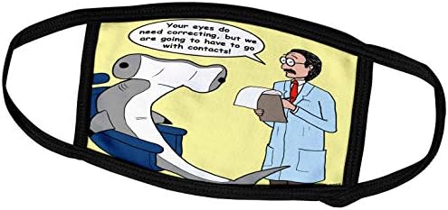 3dRose Rich Diesslines Смешно Общи карикатури - Акула-чук при Офталмолог - за Маски (fm_3527_1)