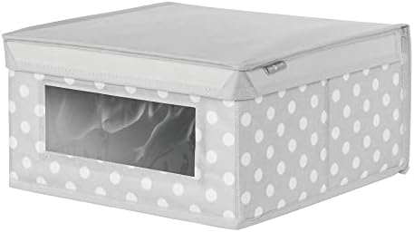 mDesign Мека Штабелируемая Тъканно Кутия-Органайзер за съхранение в гардероба, с прозрачен прозорец и осигурени с капак, за детска