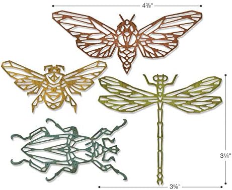 Геометричен набор от Tim Holtz Sizzix - Комплекти Гео Springtime и Гео Insects с подсветка - 2 броя