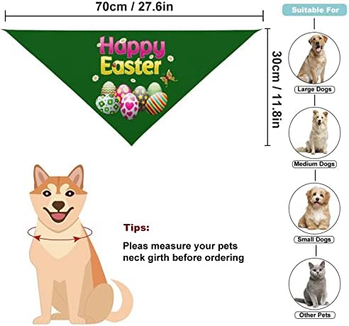 Честит Великден Цветни Великденски Яйца Кърпи за Кучета Шал за Домашни Любимци Кърпа Регулируема Триъгълни Лигавник Клондайк Аксесоари