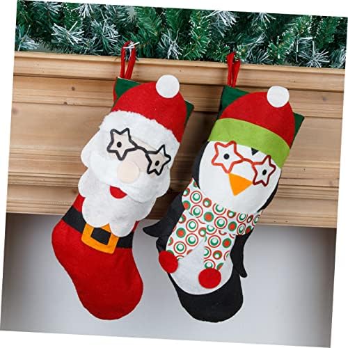 BESPORTBLE 1 бр. Коледни Чорапи Bolsitas Navideñas para Подаръци за Бисквити Коледен Декор Коледна Украса на Коледни Чорапи Подвесная