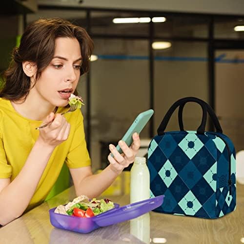 Дамски Чанта за обяд GUEROTKR, Кутия за Обяд за мъже, Дамски Кутия за Обяд, сини карирани художествен модел