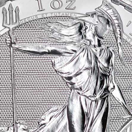 2023 Британската сребърна монета Britannia с тегло 1 унция (крал Карл III) на Кралския монетен двор Gem Без лечение (Ранни издания