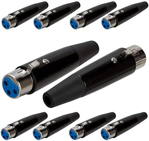 Cmple - [10 бр 3-Пинов конектор за микрофон XLR, Метален аудио кабел за микрофони, Микшеров, Электробарабанов, Mi