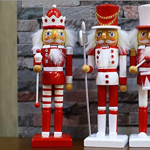 Коледен Лешникотрошачката Войници Кукли на Декорация: 25 см Червен Стои Лешникотрошачката Дървена Кукла-Марионетка Коледни Играчки