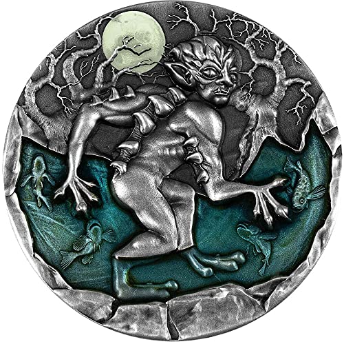 2022 DE Модерна Възпоменателна Сребърна монета PowerCoin Drowner с тегло 2 Грама 5 $ Ниуе 2022 2 Унции с Антични гарнитури