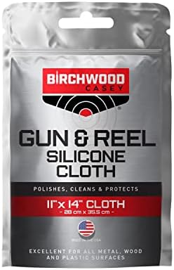 За еднократна употреба Силиконова Кърпа BIRCHWOOD CASEY Gun & Reel | Лека Памучен Парцал 11 x 14 за почистване на Оръжия, спортно