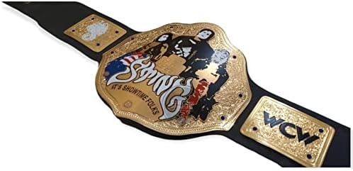Пояс на световния шампион в тежка категория Sting Big Gold Точно Копие на колан 2 ММ, Черен B, Един Размер