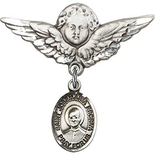 Иконата на бебето от сребро с талисман Свети Хосемарии Эскривы и иконата Ангел с крила