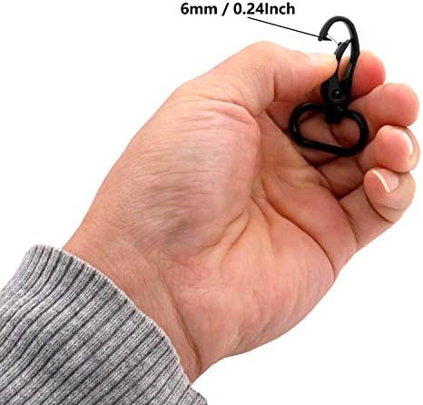 Универсален Черен Овалния Околовръстен Карабинер с вътрешен диаметър 1,05 инча, Въртящ Нокът за каишка, опаковка от 10
