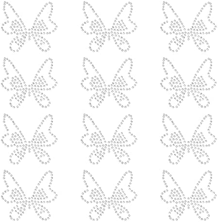 FINGERINSPIRE 12 бр. Пеперуда Кристал Глад за Коригиране на Предаване 2,5x2 Инча(а) А) Ремонт на Дрехи, Бижута за Облекло DIY Проекти