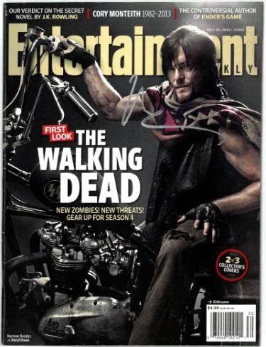 Норман Ридус подписа договор с 2013 Entertainment Weekly The Walking Dead Дарил Диксън Пълен регистър - COA (Без етикет) - Телевизионни дневници
