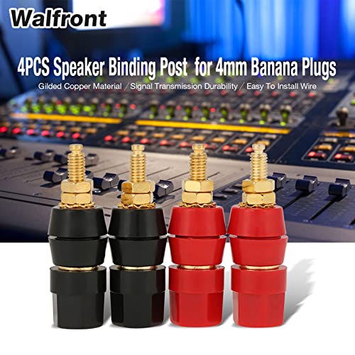 4 бр съединители банан сонда аудио говорител терминал винтови клеми банан Plug адаптер конектор конектор за монтиране на панели 4 мм тип банан черно и червено