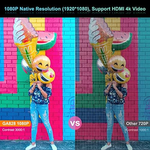 Дебел проектор Ga828 Full Hd Native 1920x 1080p Projetor WiFi Android 9,0 Смартфон, Видео Проектор led 3D домашно кино (Цвят: версията