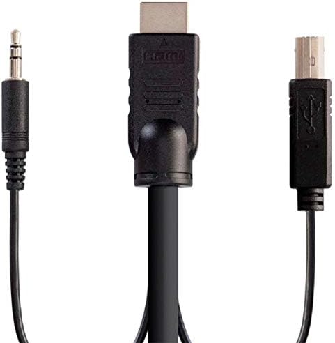 Комбиниран аудио кабел Monoprice, HDMI, USB, 3.5 мм - 1,5 Метра - Черен | 4K @ 60Hz, висок динамичен диапазон (HDR) за KVM превключватели