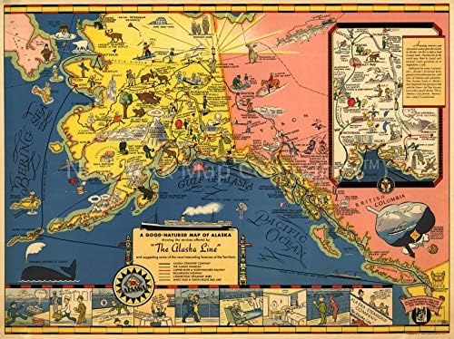 Карта на 1934 г.| Линия Аляска| Аляска|Канада|Западна Канада|Железници | Пароходные линия|TOU