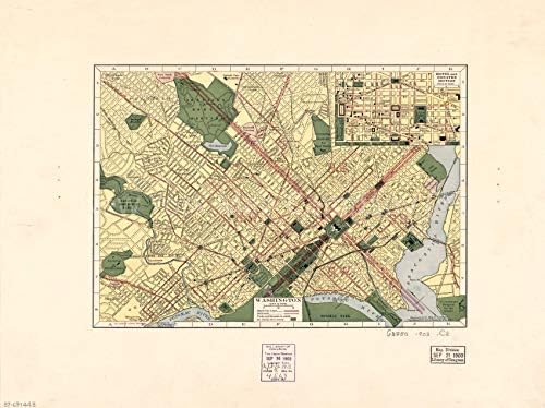 Карта на 1903 г.| Вашингтон| Централните Бизнес зони |Dc|Вашингтон|Васи