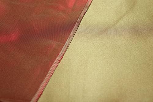 коприна холандска сатен плат златисто-червен цвят с ширина 54 инча.