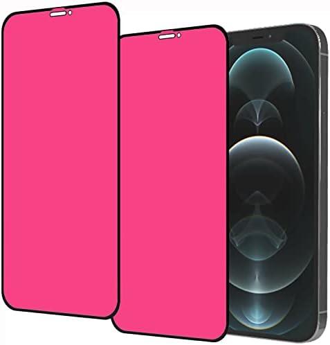 FYDIKHN 2 Бр. Защитно Закалено Стъкло за iPhone 12 Pro Max 6,7 инча, Анти-синьото Защитно фолио за екрана, Огледален Наклон, Цветен