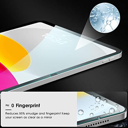 Защитно фолио DTTO, съвместима с iPad на 10-то поколение 10,9 инча (A2696/A2757/A2777), Защитен слой от закалено стъкло твърдост 9H за iPad на 10-то поколение 10,9 освобождаването на 2022 г.,