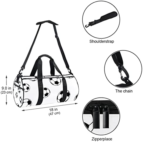 MaMacool Черно-Бели Футболни Топки, Чанта За Носене През Рамо, Холщовая Пътна Чанта за Фитнес, Танци, Пътуване, Weekender