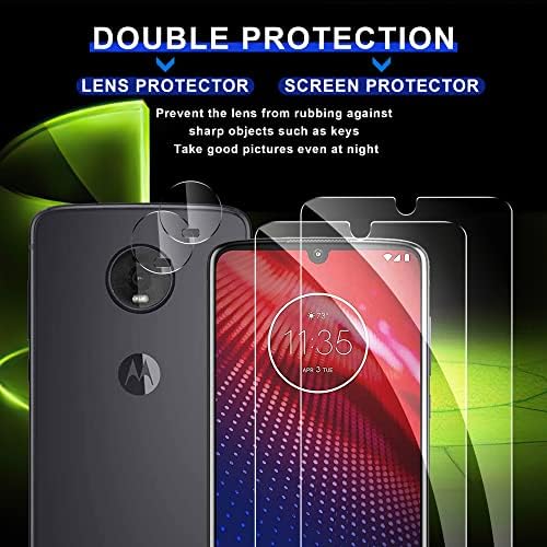 Ogrish [2 + 2] Защитен слой от закалено стъкло за Motorola Moto Z4 със защита на обектива на камерата - Защита от пръстови отпечатъци, драскотини, отчетливи изображения с висока ?