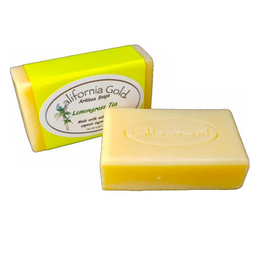 California Gold Artisan Soaps Чаено сапун с лемонграссом - Натурално и органично - произведени с пачули, градински чай и бергамот