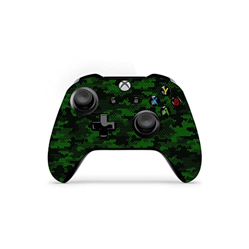 Кожата контролер ZOOMHITSKINS, съвместим с Xbox One S и Xbox One X, технология винилови стикери 3M, текстура маскировка ярко-зелен цвят, Черен цвят, здрава, без мехурчета и слуз, 1 ко?