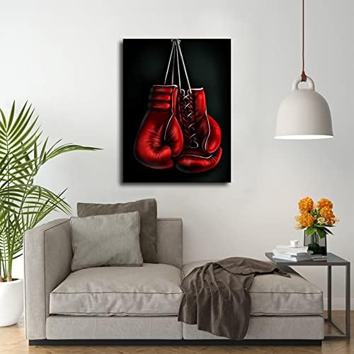 Боксови Фитнес-черни, Червени Боксови Ръкавици Плакати и Щампи, Стенни Художествени Картини за Всекидневната, Интериор на Спални,