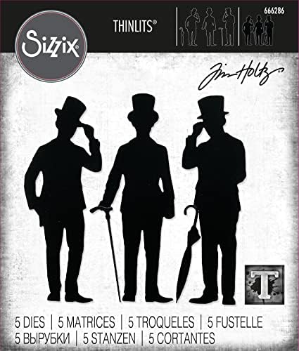 Комплект печати Sizzix Thinlits 5PK Gentlemen от Тим Хольца, 666286, Многоцветен