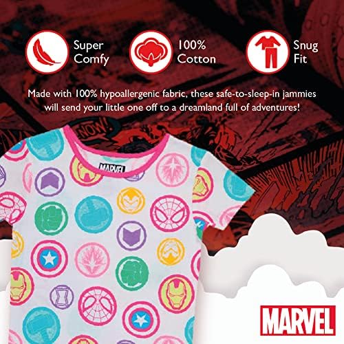 Комплект Памучни пижами на Marvel Girls Черната пантера: Ваканда завинаги | Groot от 2 теми, плътно в близост до тялото