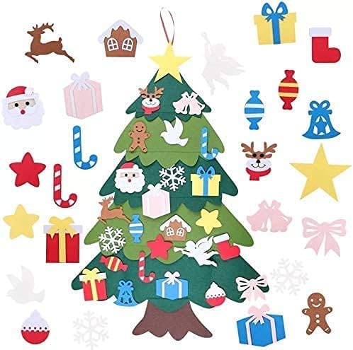 Коледна Украса за дома и на улицата, Декор, Фетровая Коледно дърво с 32 бр. Декорации, 4 метра, Семейна 3D Фалшива Коледно Дърво