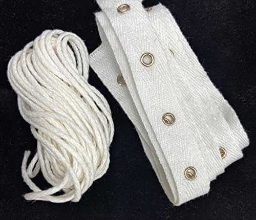 Нова Бяла Памучен лента за люверсов с дължина 2 Ярд, в комплекта са включени 5 Ярда бяла Futon кабел за банери -Саржевая лента с