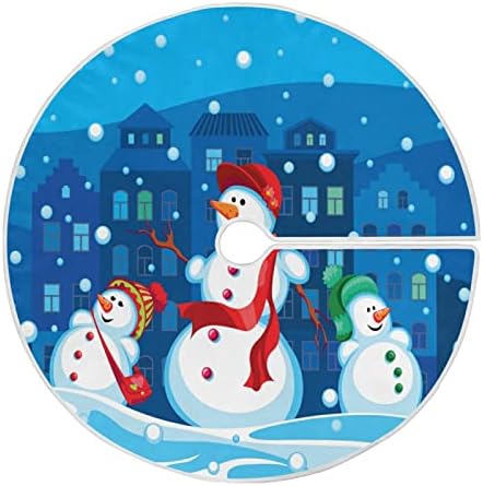 Декорация на Поли Коледна Елха ALAZA, Украса Малка Мини Поли на коледната Елха 35,4 Инча със Семейството Зимни снежни човеци за