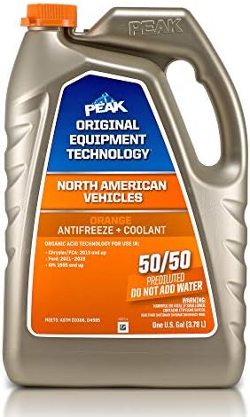 Антифриз/Охлаждаща течност PEAK OET Extended Life Оранжево 50/50 Предварително разреден за автомобили в Северна Америка, 1 Галон.